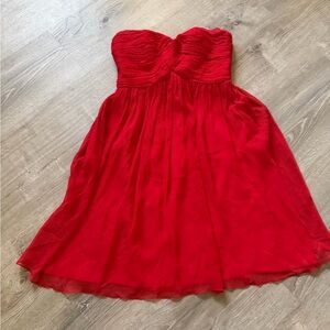 Donna Morgan Strapless Red 100% silk Cocktail Dress